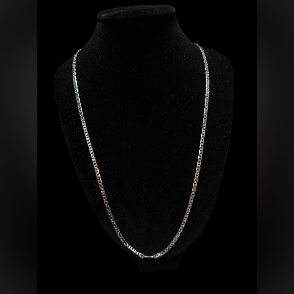 Silver-Tone Rectangle Link Chain Necklace